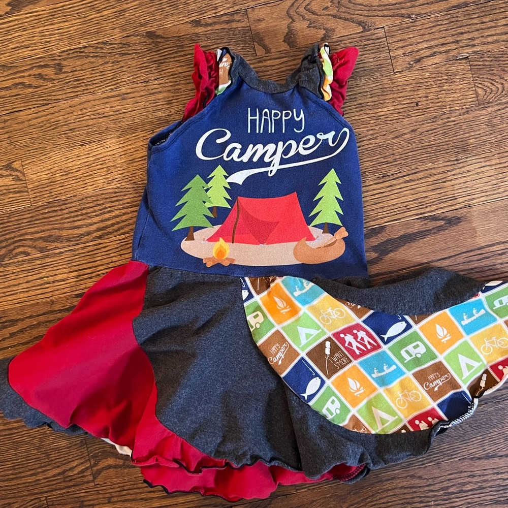 Happy Camper Custom Twirl Dress 2/3t